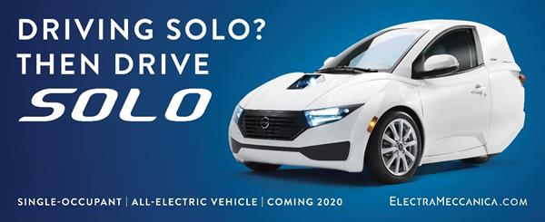 ElectraMeccanica Launches “Drive SOLO” Marketing Campaign